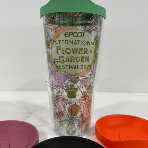 Tervis Disney Parks 2023 Epcot Flower Garden Festival Figment Tumbler + 4 Lids - Picture 3 of 8